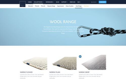 kymo - Kollektionsseite der Corporate Website