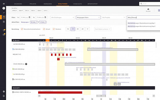 SmartGrid Platform - Schaltungsplanung (Gantt) auf dem MacBook